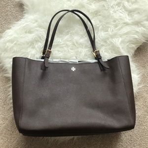 Tory Burch York buckle tote in dark brown